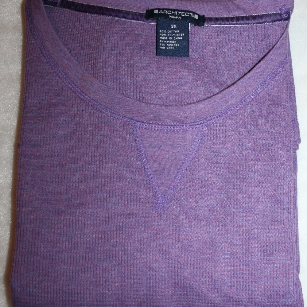 NWOT Architect Woman Heathered Purple Long Sleeve Thermal Top